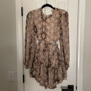 Snake Print Backless Dress